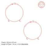 Rose Gold Crescent Kids Anklet (1-5 Years) - Image 4