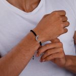 Oxidised Silver Crescent Moon Bracelet For Him - Image 3