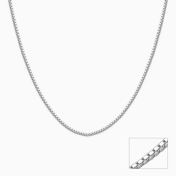 Silver Sleek Box Chain For Him