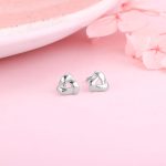 Silver Triangulum Stud Earrings - Image 2