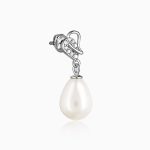 Silver Elegant Pearl Drop Earrings - Image 4