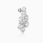 Silver Gleaming Bridal Drop Earrings - Image 4