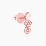 Rose Gold Floral Wheel Earrrings - Image 4
