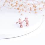 Rose Gold Floral Wheel Earrrings - Image 2