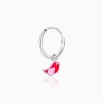 Silver Rosy Bird Kids Hoop Earrings (4-12 yrs) - Image 5