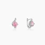 Silver Pink Shine Studs
