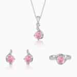 Silver Pink Shine Set of Three