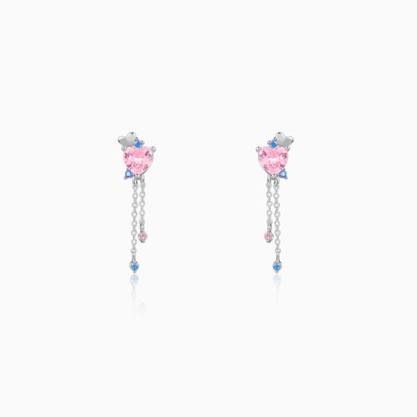 Silver Hearts Dangler Earrings