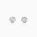 Silver Shimmering Sphere Stud Earrings