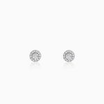 Silver Zircon Studded Elegant Stud Earrings