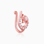 Rose Gold Manohar Mor Nose Pin (Clip on) - Image 4