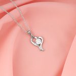 Anushka Sharma Silver Zircon Curl Heart Necklace with Link Chain - Image 2