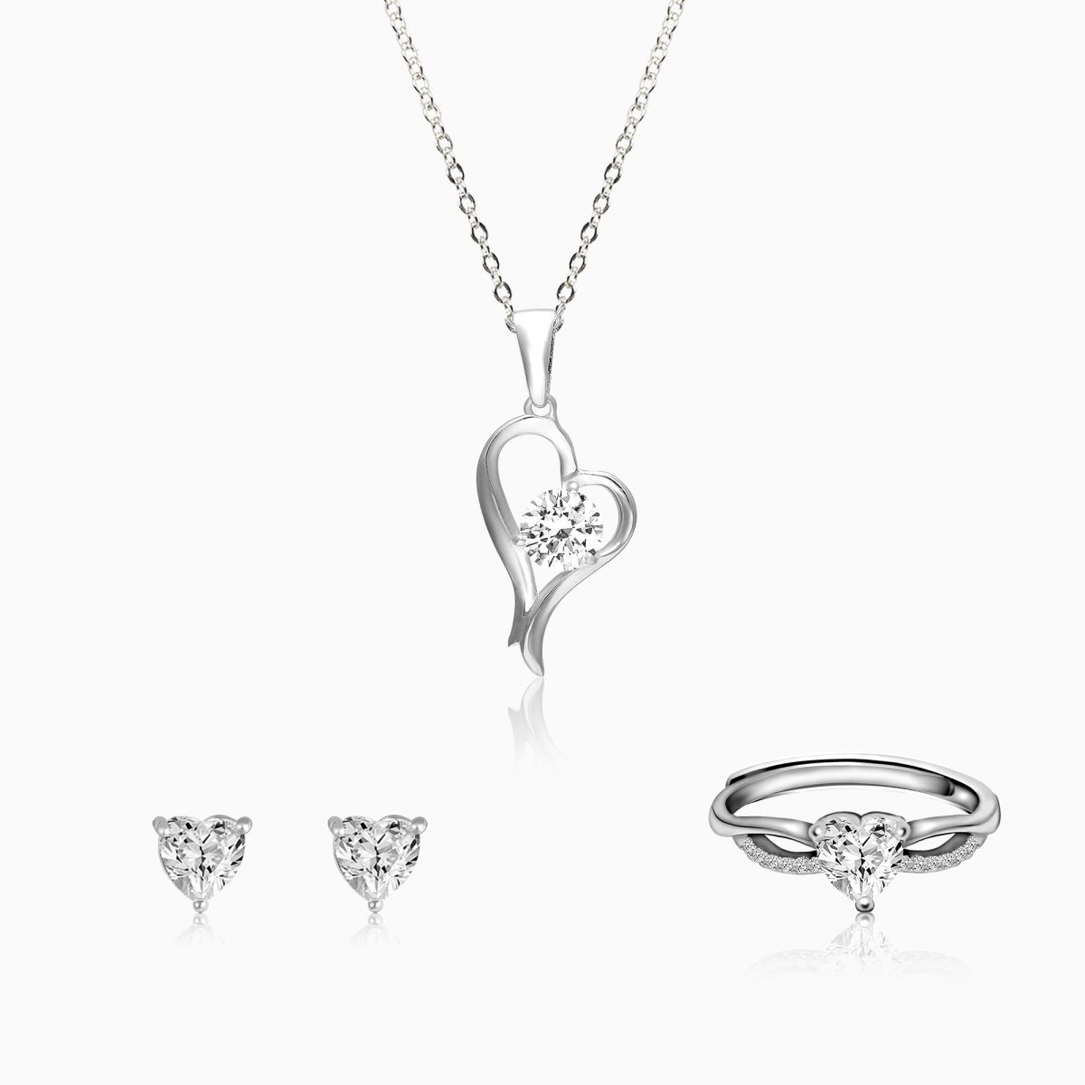 Silver Shape of Heart Set - Image 1