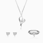 Silver Shape of Heart Set