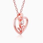 Rose Gold Leaf Me More Heart Pendant with Link Chain - Image 4