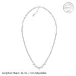 Silver Zirconia Heart Necklace - Image 4