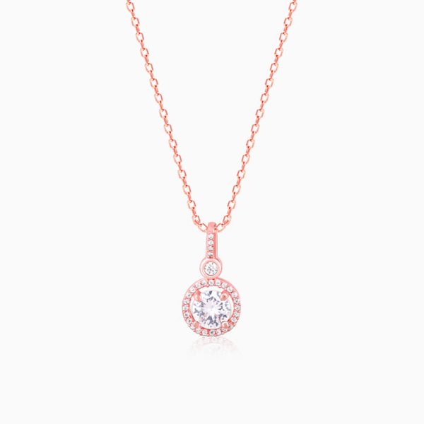 Rose Gold Drizzle Drop Pendant With Link Chain