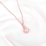 Rose Gold Drizzle Drop Pendant With Link Chain - Image 2