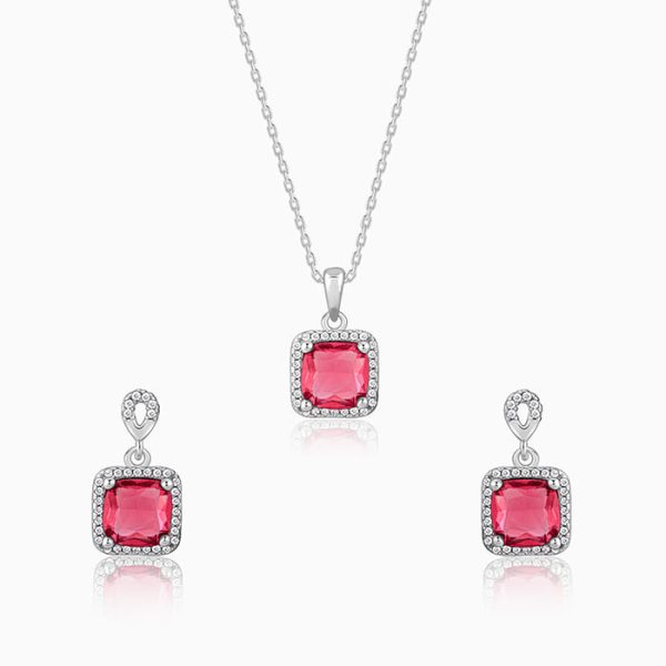 Silver Pink Square Set