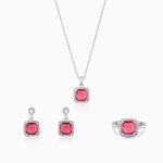 Silver Pink Square Set Of Three