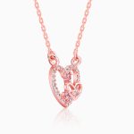 Rose Gold Double the Love Pendant with Link Chain - Image 4