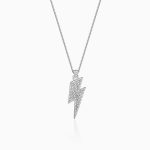 Silver Lightning Pendant With Box Chain For Him