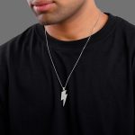 Silver Lightning Pendant With Box Chain For Him - Image 3