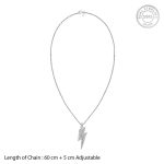 Silver Lightning Pendant With Box Chain For Him - Image 6