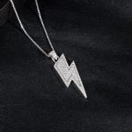 Silver Lightning Pendant With Box Chain For Him - Image 2