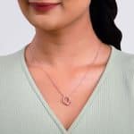 Rose Gold Bloom Ovate Pendant with Link Chain - Image 3