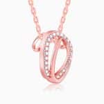 Rose Gold Bloom Ovate Pendant with Link Chain - Image 4