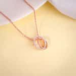 Rose Gold Bloom Ovate Pendant with Link Chain - Image 2
