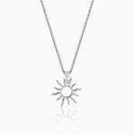 Silver Sunny Side Pendant With Link Chain For Him - Image 2