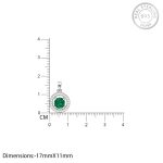 Silver Forest Green Shining Halo Pendant With Link Chain - Image 3