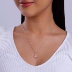 Rose Gold Floral Dreams Pendant With Link Chain - Image 3
