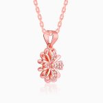 Rose Gold Floral Dreams Pendant With Link Chain - Image 4