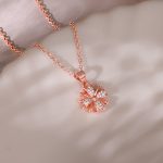 Rose Gold Floral Dreams Pendant With Link Chain - Image 2