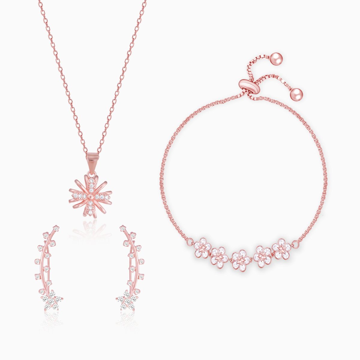 Rose Gold Floral Branch Set - Image 1
