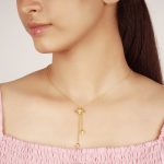 Golden Artsy Floral Necklace - Image 2