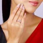 Rose Gold Royal Pink Floral Ring - Image 3
