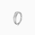 Silver Rectangle Z Ring For Him - Image 4