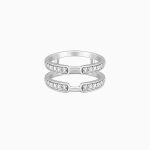 Silver Dual Layer Zircon Ring