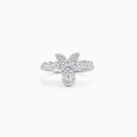 Silver Periwinkle Floral Ring