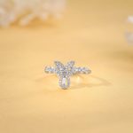 Silver Periwinkle Floral Ring - Image 2