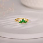 Golden Emerald Marquise Ring - Image 2