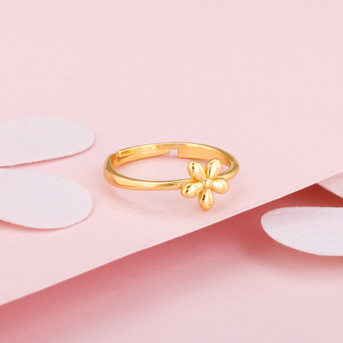 Golden Small Flower Ring - Image 2