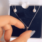 Charming Pearl Set with Link Chain - Image 3